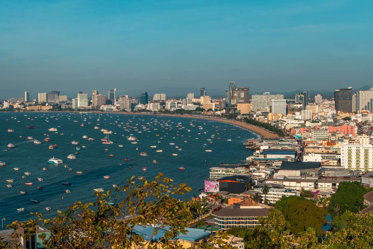 Pattaya bay aerial view