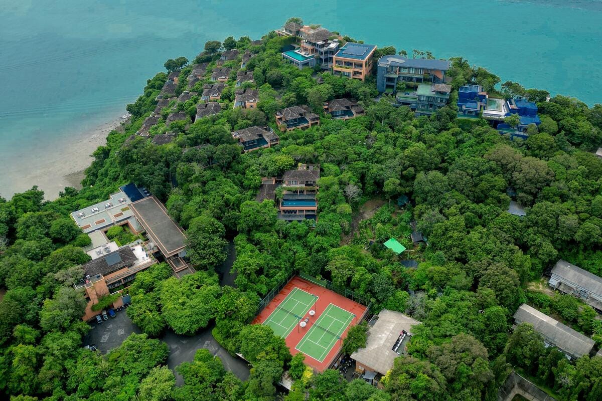 Exclusive resort complex with tennis court and luxury accommodations